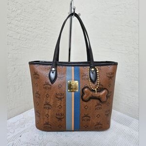 MCM Monogram Mini Handbag Satchel Tote Bag AUTHENTIC